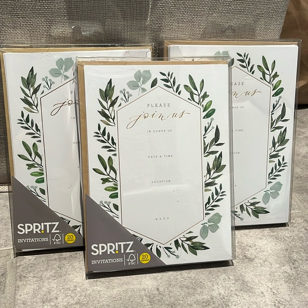 NWT 3 Packs of 20 Invitations with Envelopes